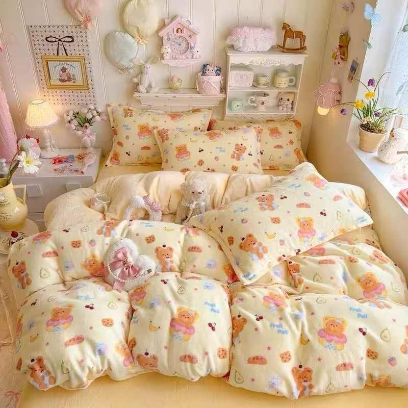 طقم سرير مخمل 4 قطع