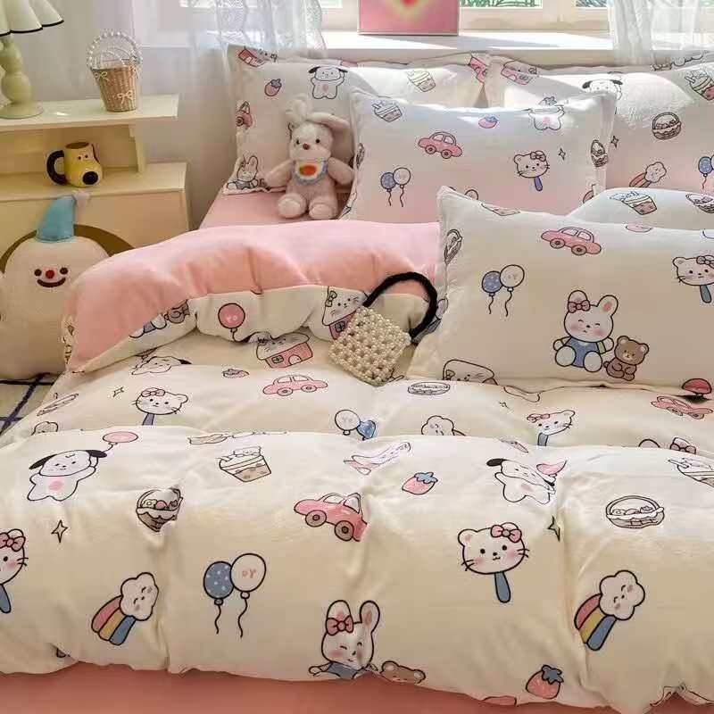 طقم سرير مخمل 4 قطع